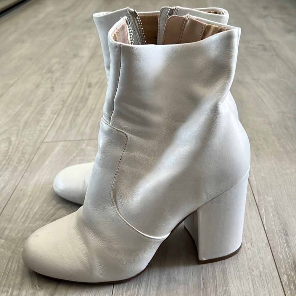 Steve Madden white above the ankle boots